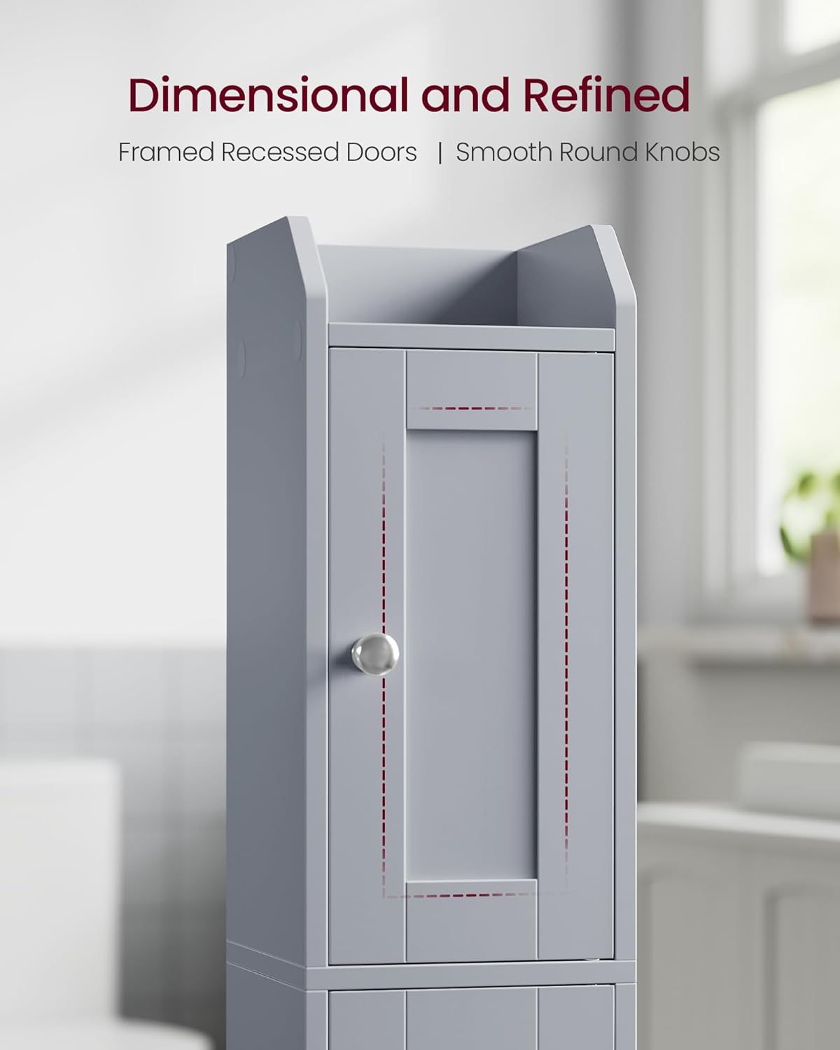 Slim Storage Cabinet with Reversible Doors