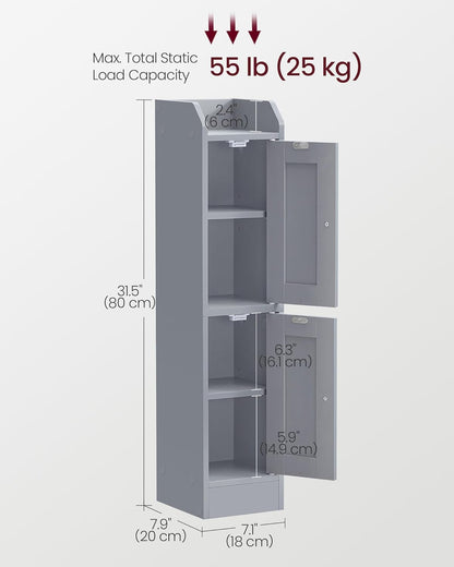 Slim Storage Cabinet with Reversible Doors