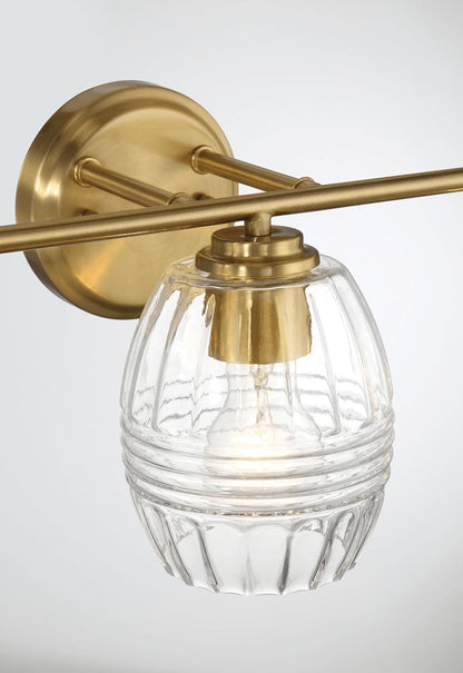 Luster Three Lights Vanity with Clear Glass