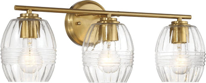 Luster Three Lights Vanity with Clear Glass
