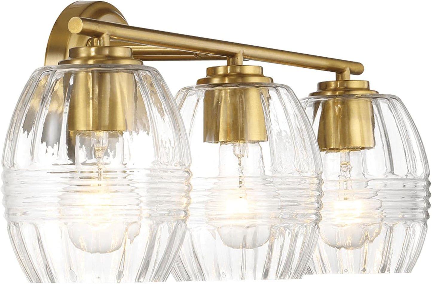 Luster Three Lights Vanity with Clear Glass