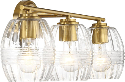 Luster Three Lights Vanity with Clear Glass