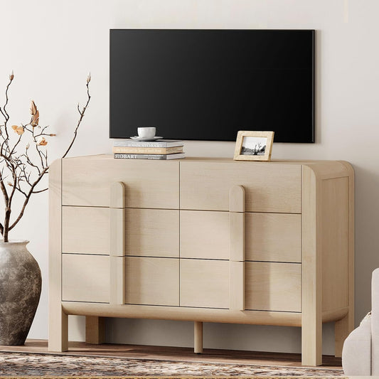 47.2" Alma 6 Drawers Mid Century Modern Drawers - Canva Home