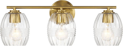Luster Three Lights Vanity with Clear Glass