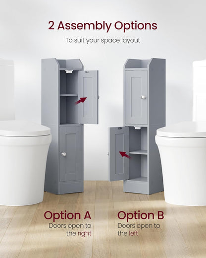 Slim Storage Cabinet with Reversible Doors