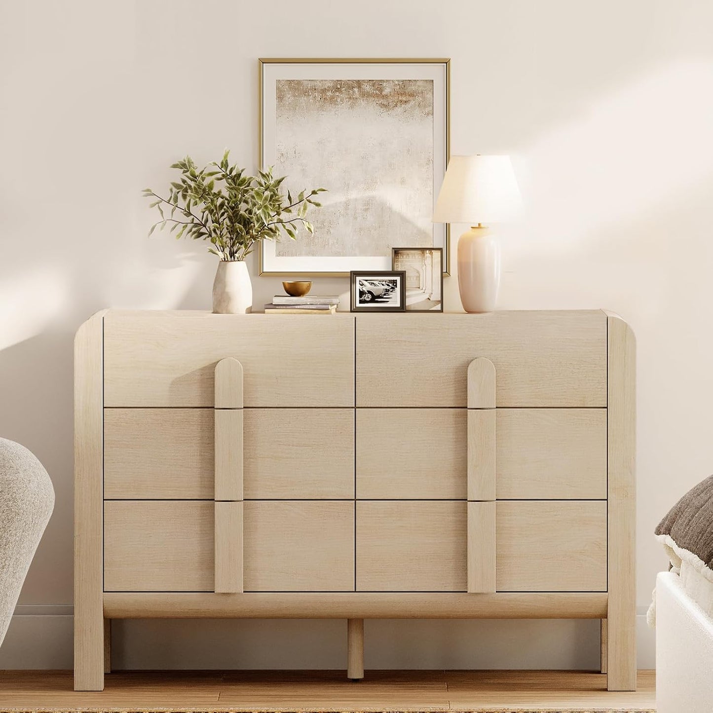47.2" Alma 6 Drawers Mid Century Modern Drawers