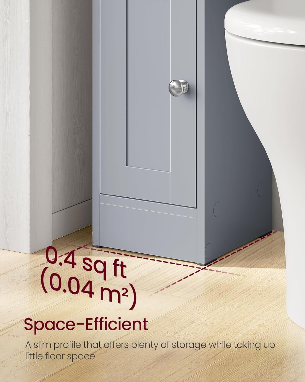 Slim Storage Cabinet with Reversible Doors