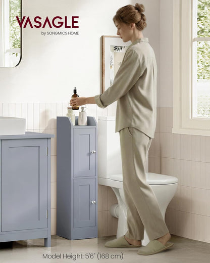 Slim Storage Cabinet with Reversible Doors