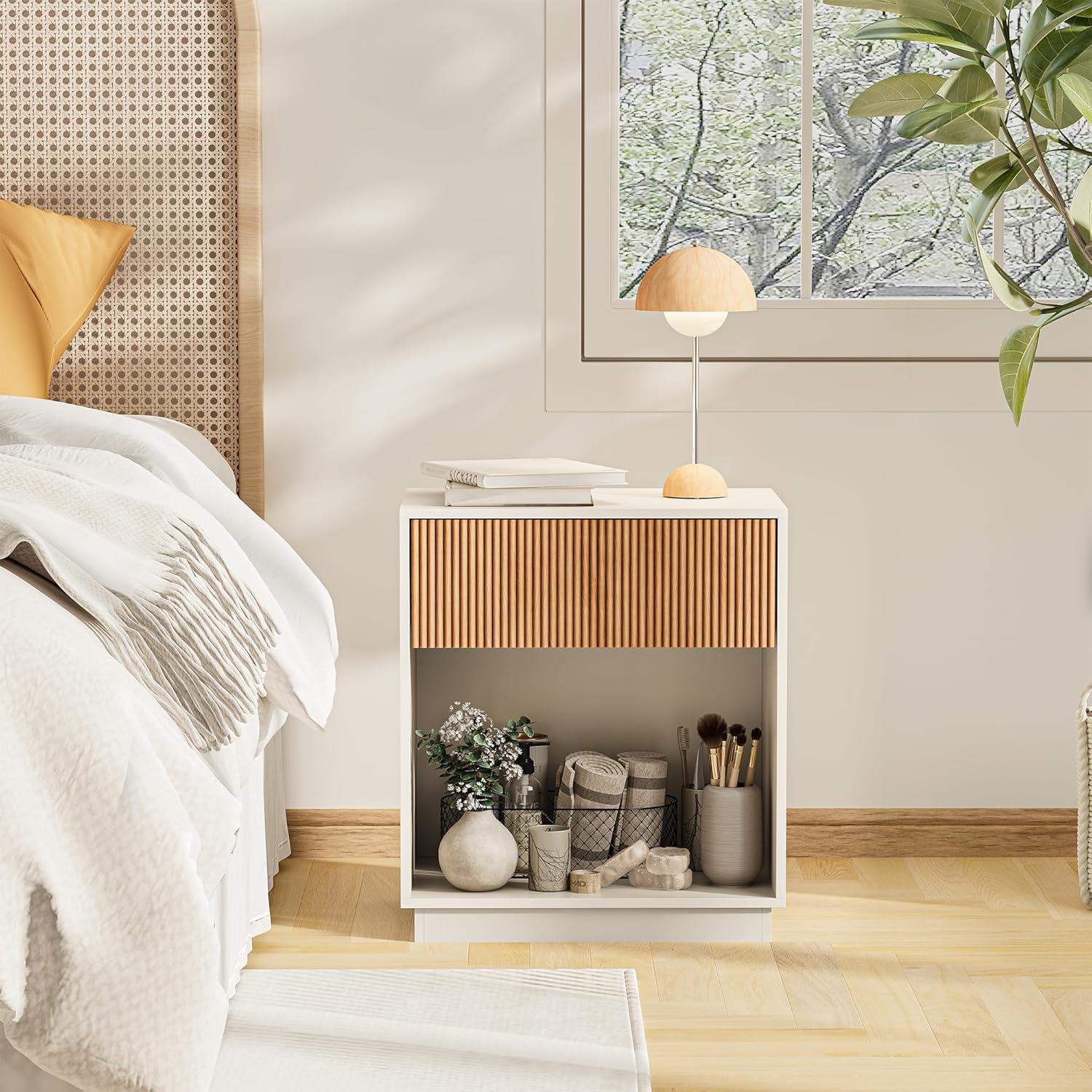 Modern Bedside Table with Drawer Set of 2 - Canva Home