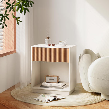 Modern Bedside Table with Drawer Set of 2 - Canva Home
