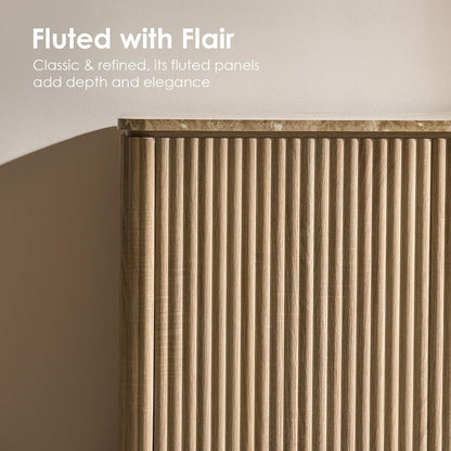 64" Fluted 4-Door Sideboard Cabinet - Canva Home