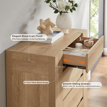 48" Modern 5 Drawers Dresser for Bedroom - Canva Home