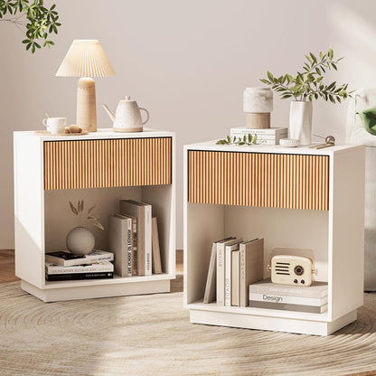 Modern Bedside Table with Drawer Set of 2 - Canva Home