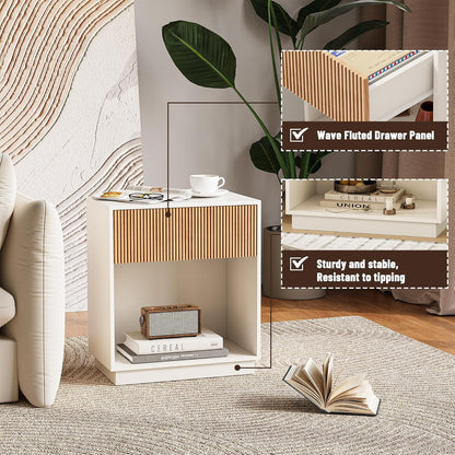 Modern Bedside Table with Drawer Set of 2 - Canva Home