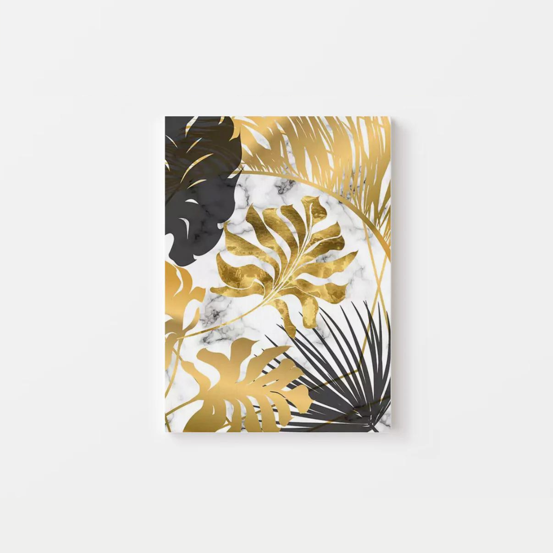 Black Golden Leaf Canvas