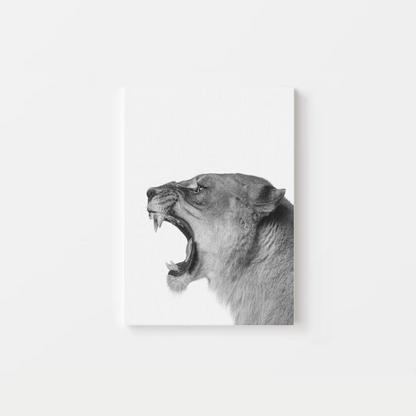 Black And White Lion Canvas