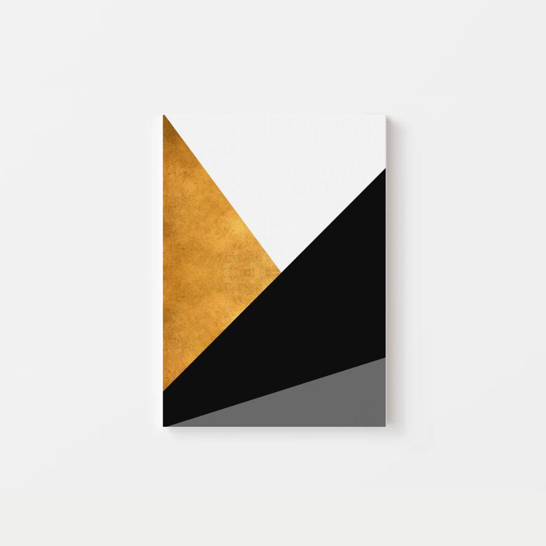 Geometric Black Gold Canvas