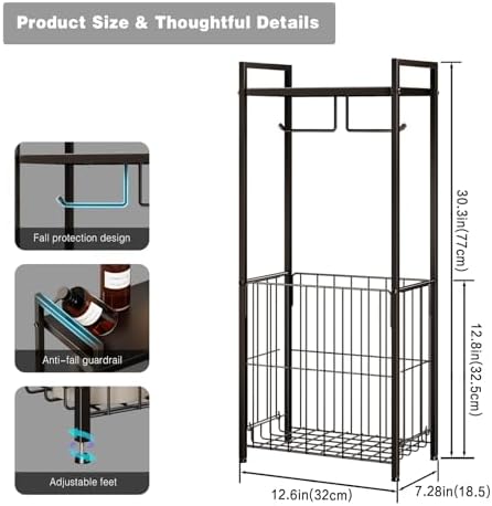 Lucille 3-in-1 Freestanding Toilet Paper Stand with Basket