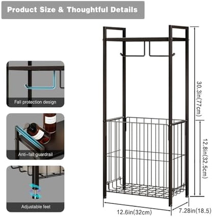 Lucille 3-in-1 Freestanding Toilet Paper Stand with Basket