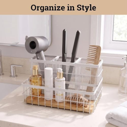 Isadora Bamboo Countertop Hair Tool Organizer