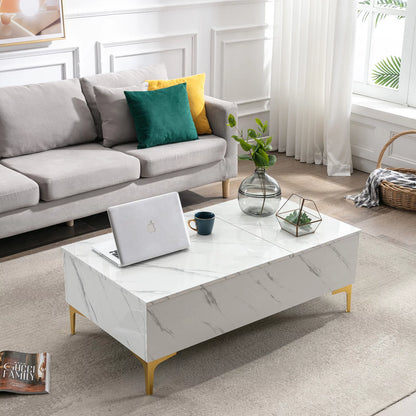 Roman Lift Top Marble Coffee Table