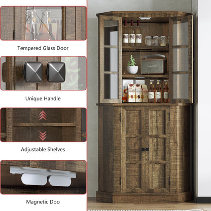 Faiza Tall Corner Kitchen Pantry Cabinet