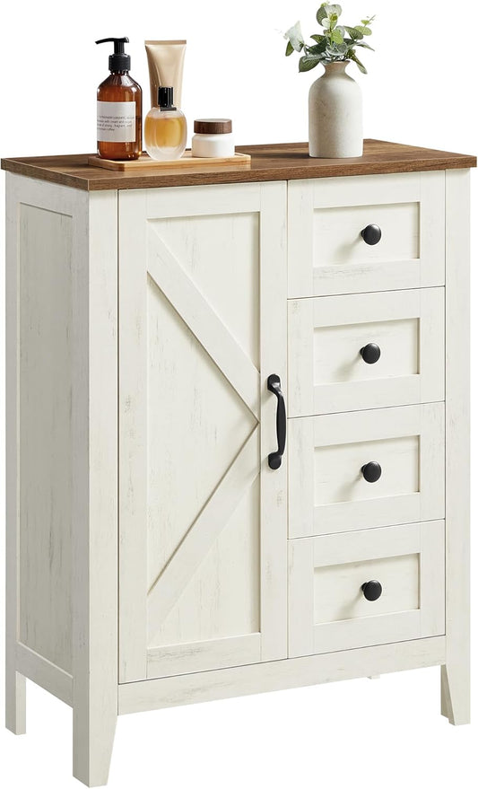 Farmhouse Bathroom Floor Cabinet with 4 Drawers - Canva Home
