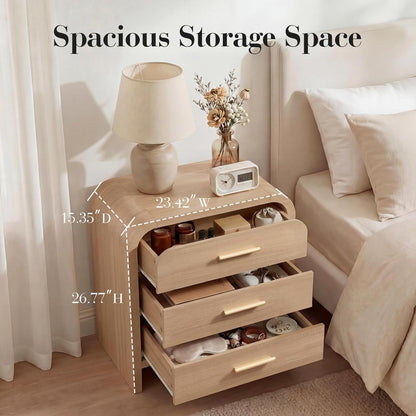 EliteSet 3-Drawer Nightstand - Canva Home