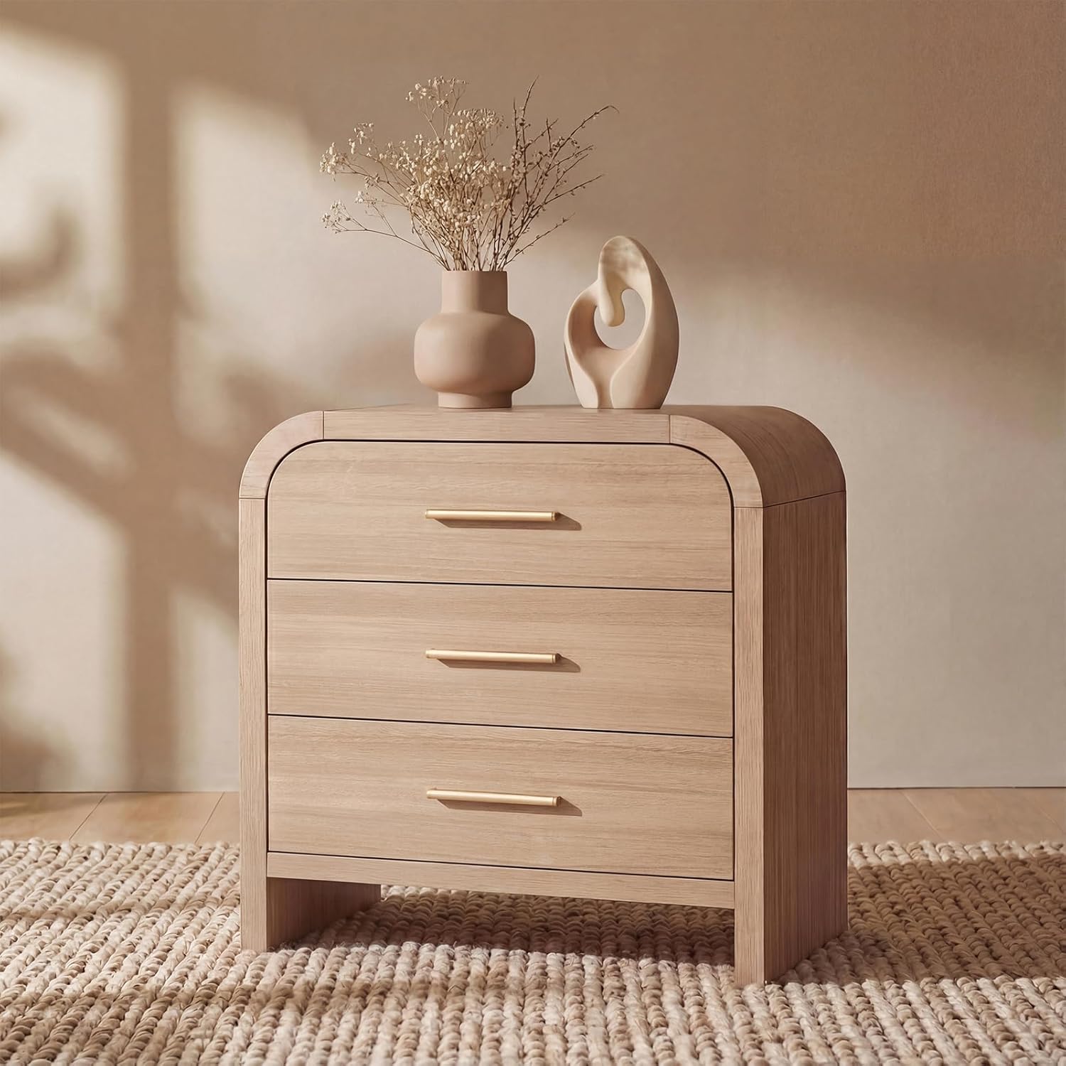 EliteSet 3-Drawer Nightstand - Canva Home