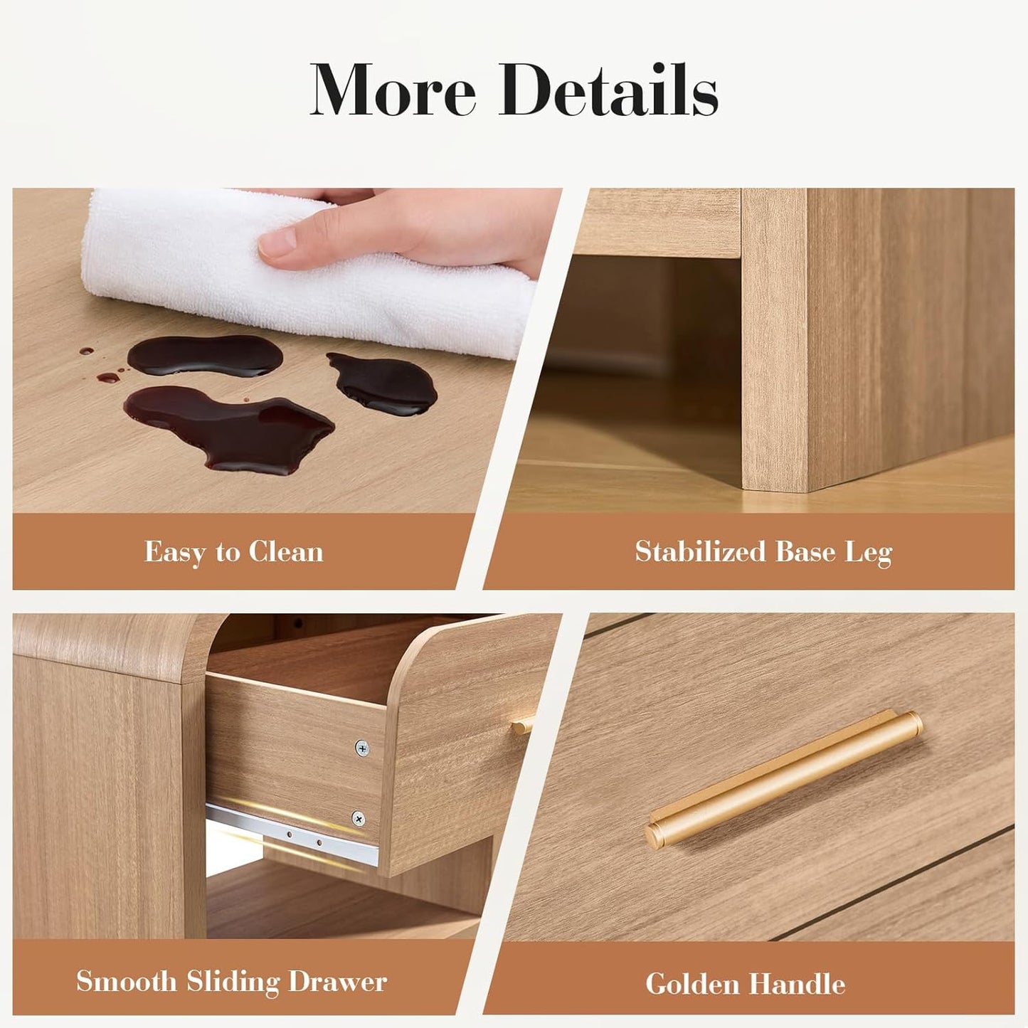 EliteSet 3-Drawer Nightstand - Canva Home