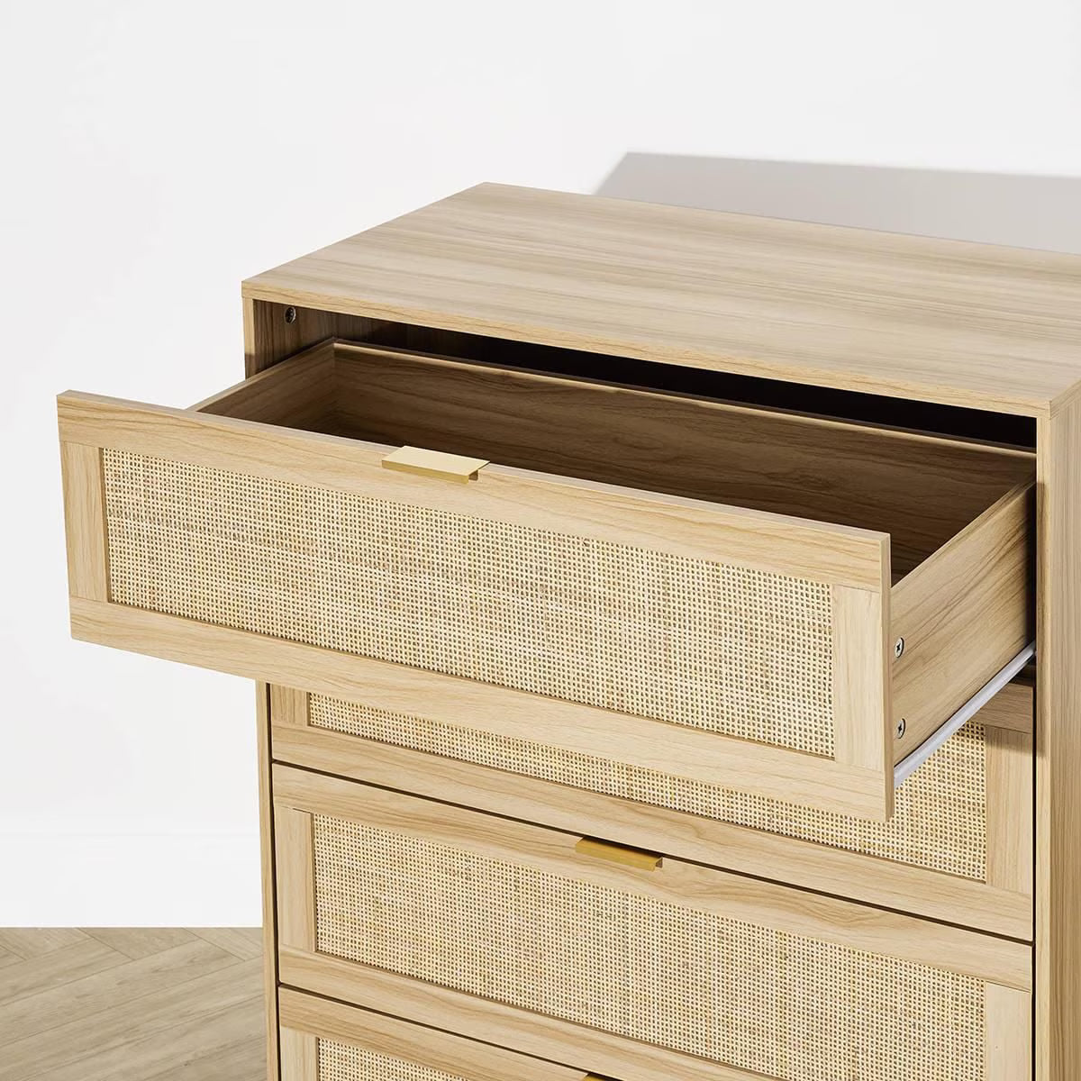 Anko Fraser Rattan 4 Drawer Dresser, Natural