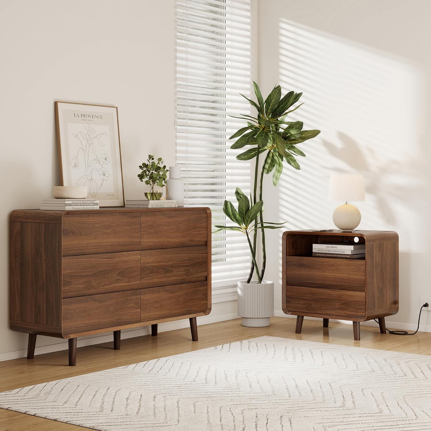 Nasonet Dresser and Nightstand Sets 3 Piece - Canva Home