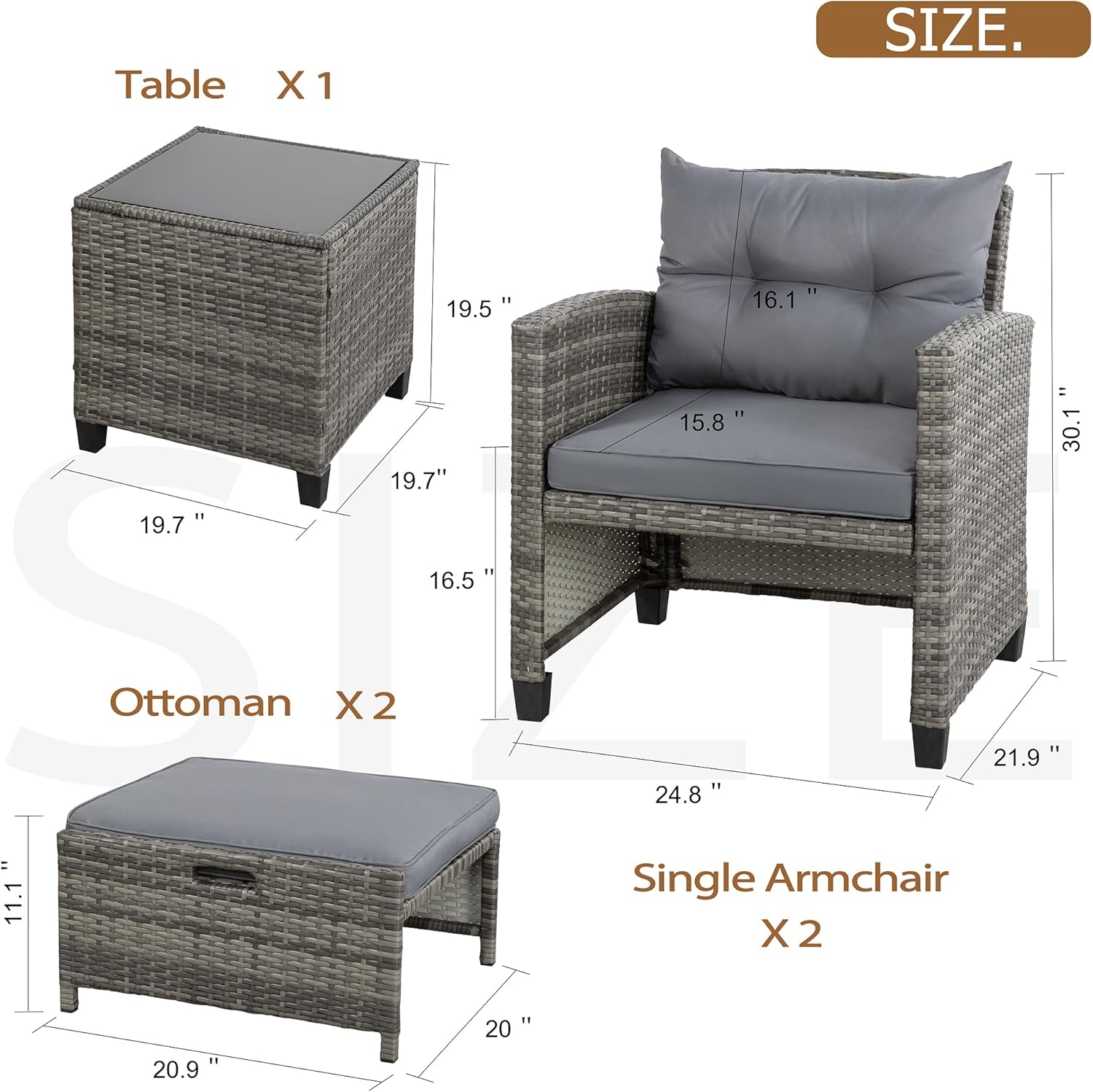 5 Piece Patio Furniture Set - Canva Home