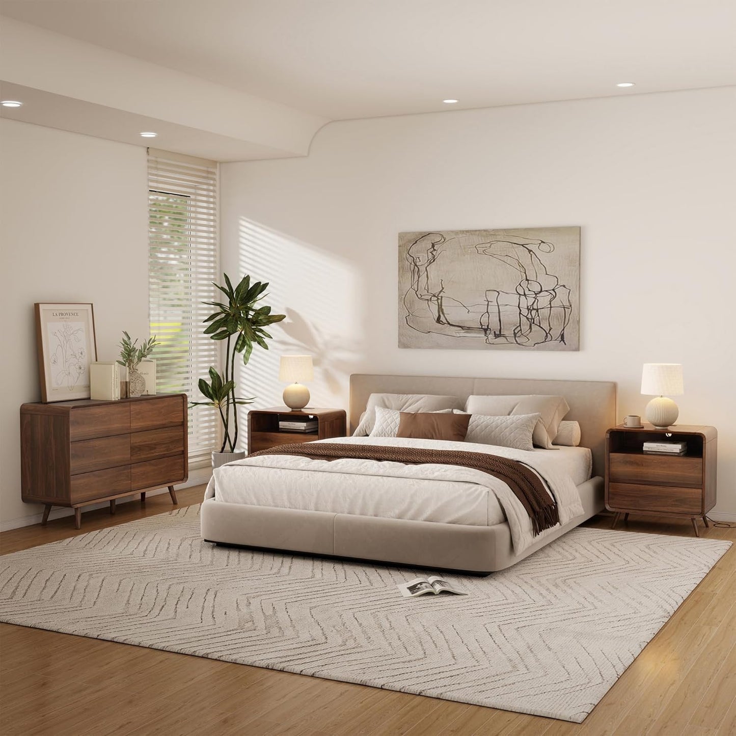Nasonet Dresser and Nightstand Sets 3 Piece - Canva Home