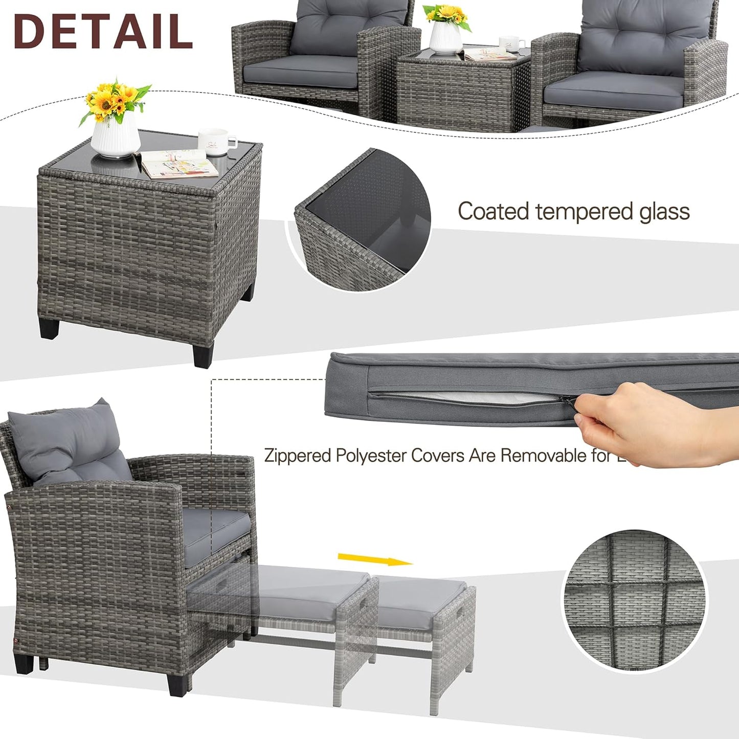 5 Piece Patio Furniture Set - Canva Home