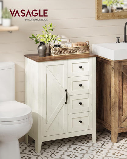 Farmhouse Bathroom Floor Cabinet with 4 Drawers