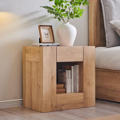 24" Large Bedside Table Modern Nightstand with Charging Station - Canva Home