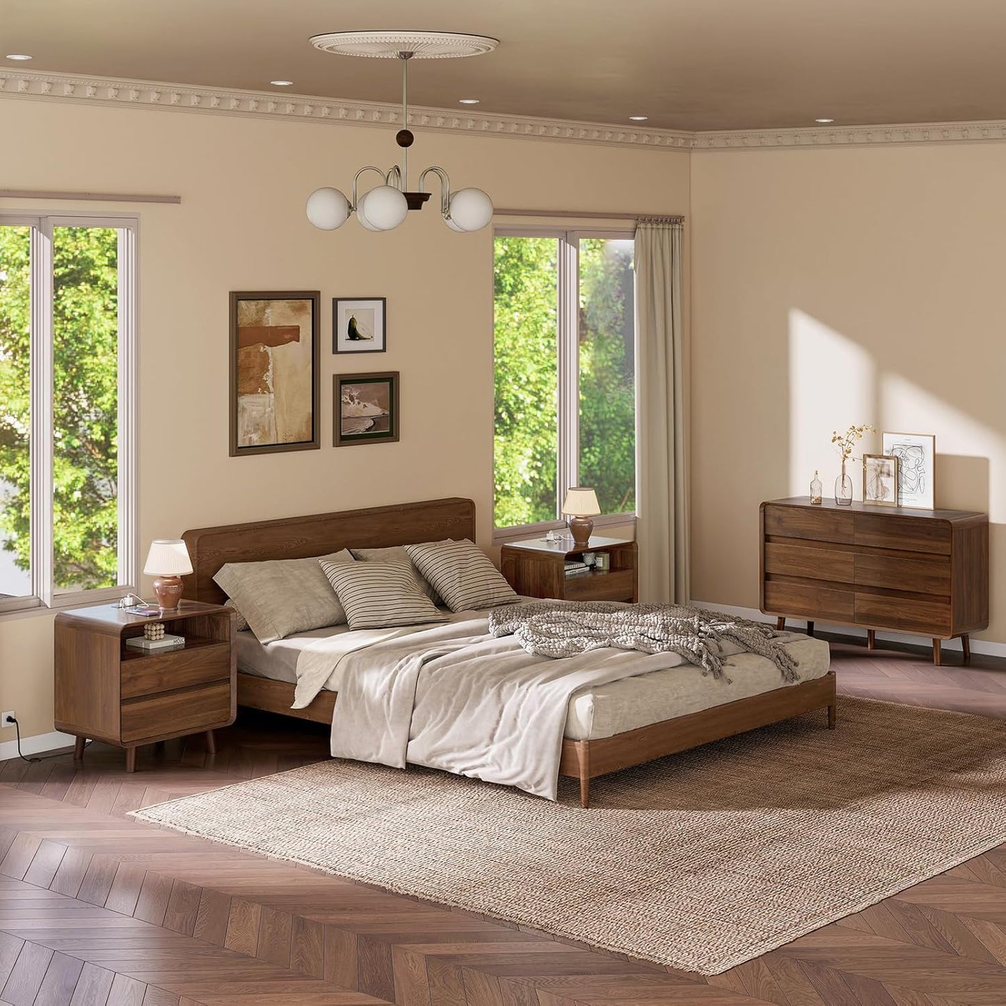 Nasonet Dresser and Nightstand Sets 3 Piece - Canva Home