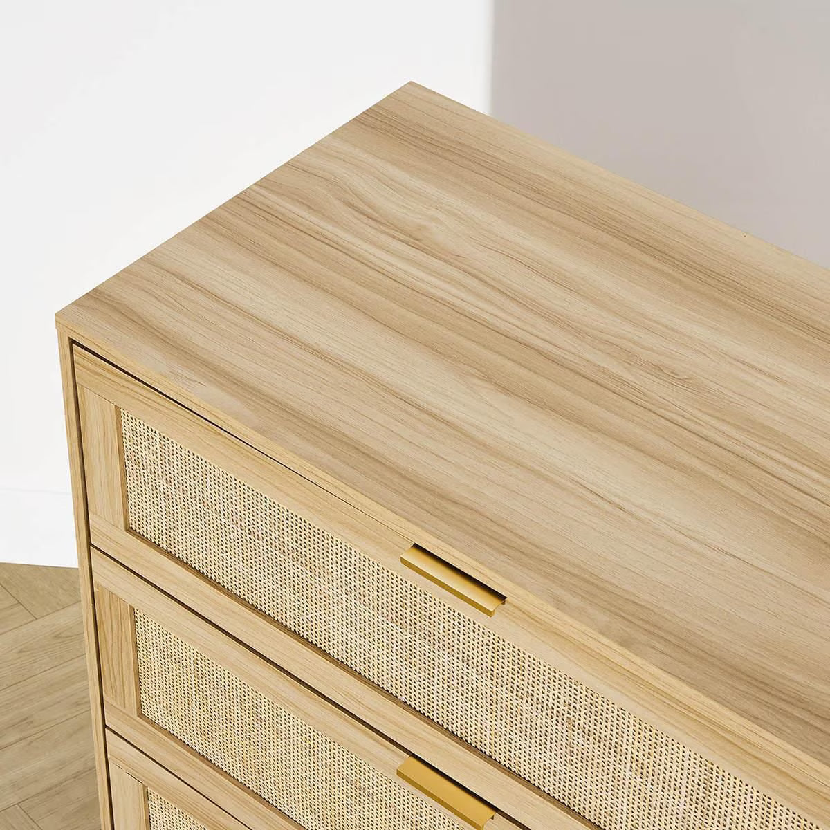 Anko Fraser Rattan 4 Drawer Dresser, Natural