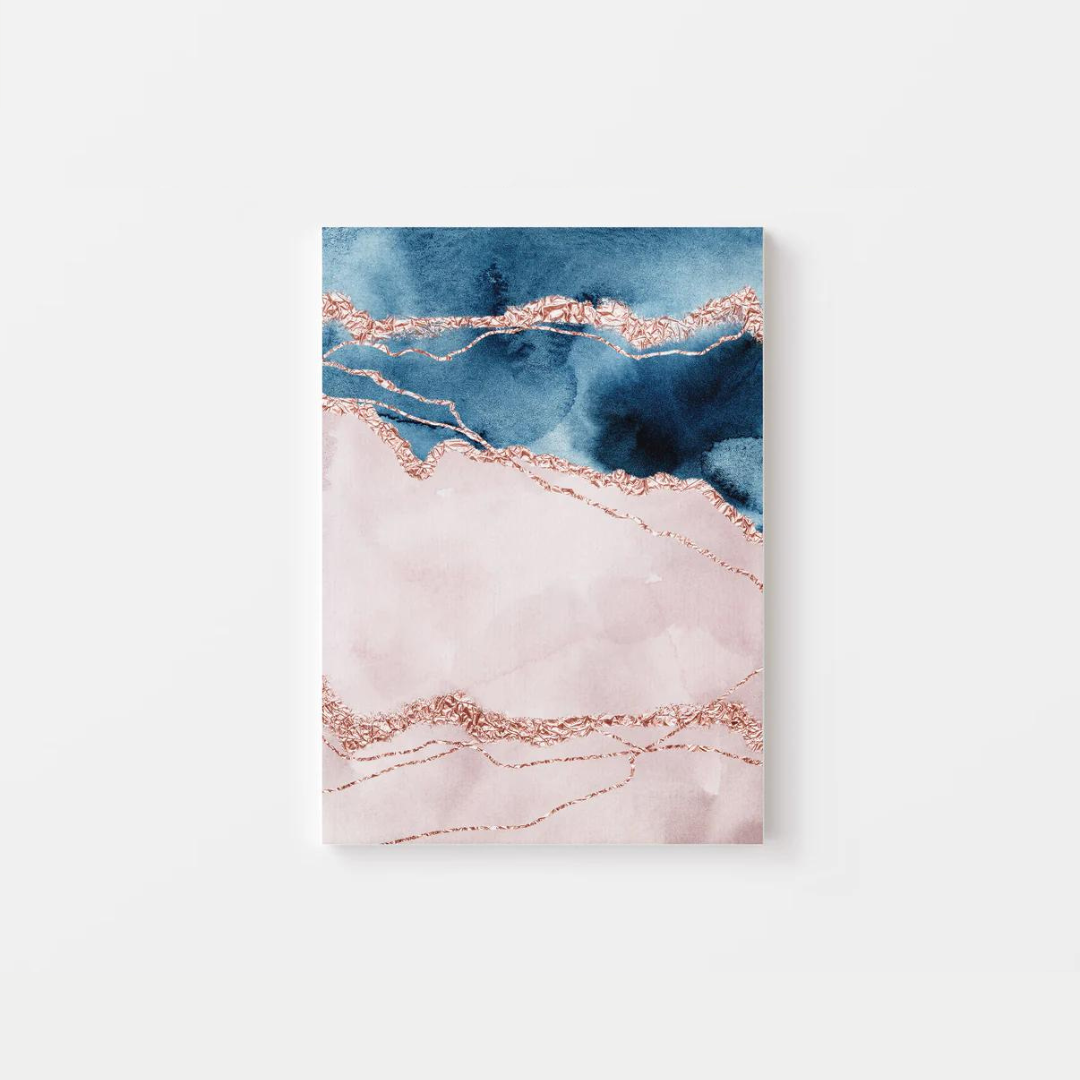 Abstract Navy Pink Canvas