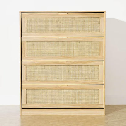 Anko Fraser Rattan 4 Drawer Dresser, Natural