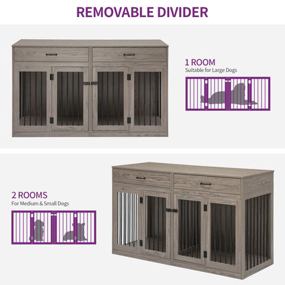 Rita Double Dog Crate Furniture For 2 Dogs