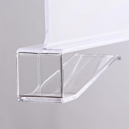 Indie acrylic shelf divider clip close-up