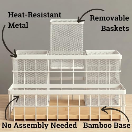 Isadora Bamboo Countertop Hair Tool Organizer
