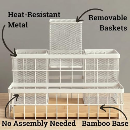 Isadora Bamboo Countertop Hair Tool Organizer