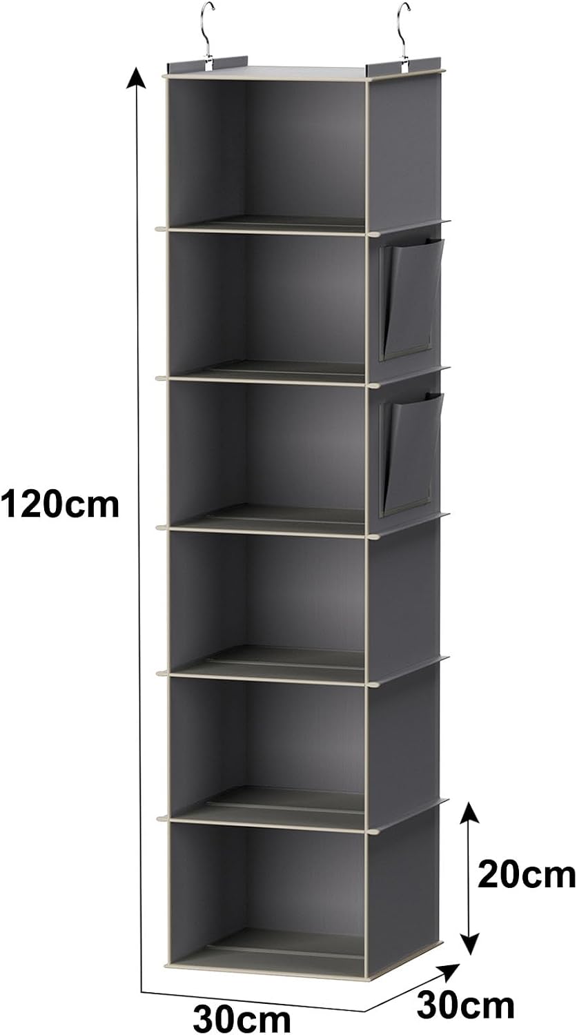 Prim 6-Shelf Hanging Closet Organizer