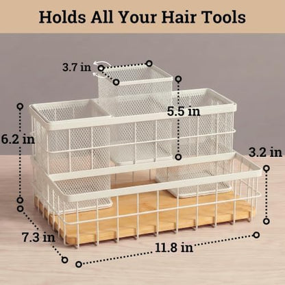 Isadora Bamboo Countertop Hair Tool Organizer