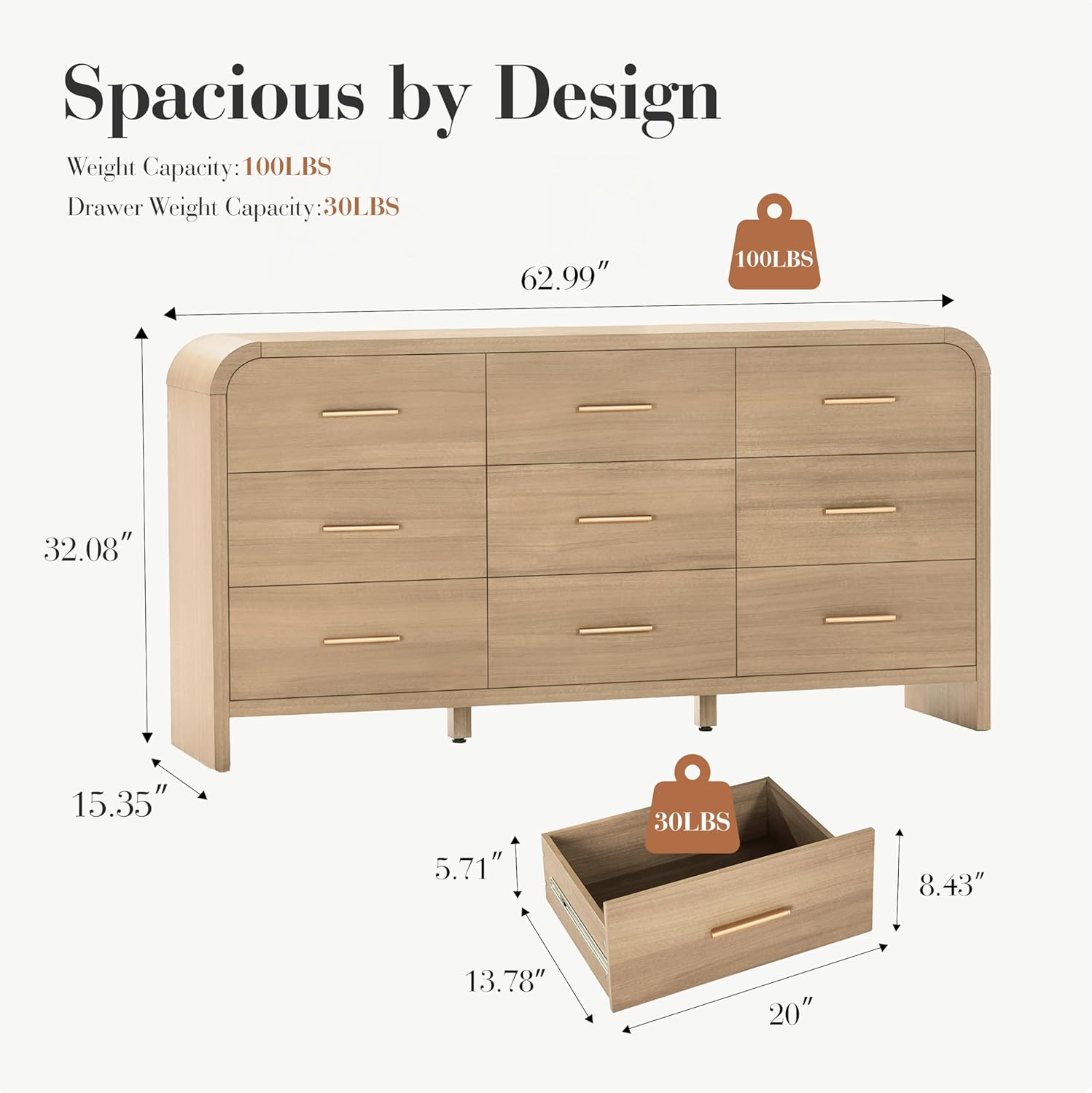 Modern 9-Drawer Dresser - Canva Home