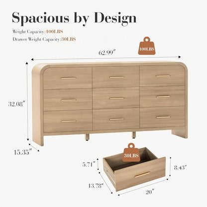 Modern 9-Drawer Dresser - Canva Home