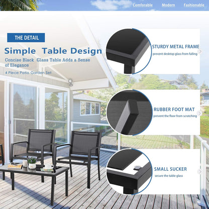 4 Pieces Patio Furniture Sets - Canva Home